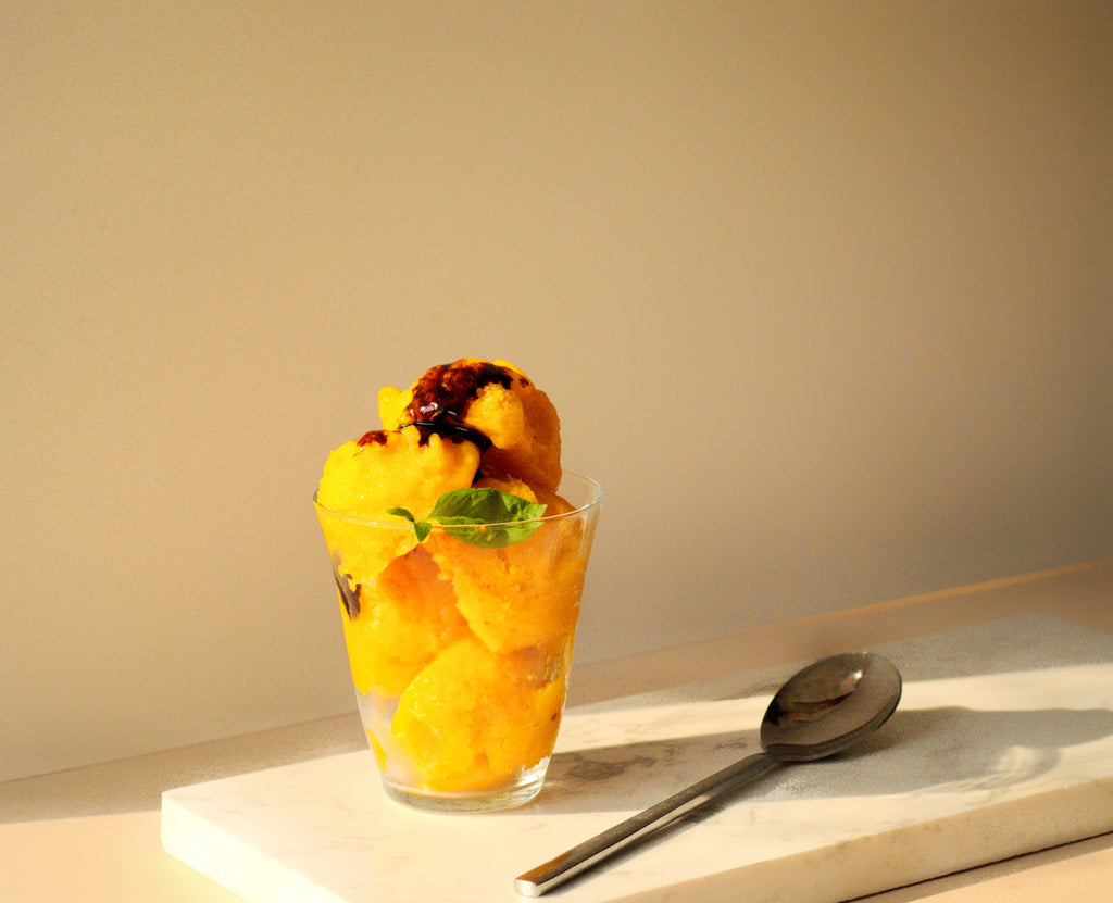 Mango Sorbet in a Cup with AKKA Molasses